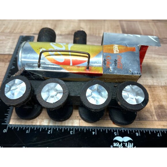 Handcrafted Coca-Cola Can Train Locomotive Model - Picture 6 of 8